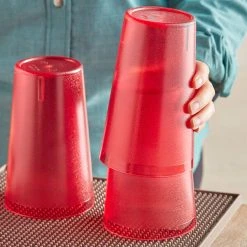 Choice 32 Oz. Red SAN Plastic Pebbled Tumbler - 12/Pack 7 Choice 32 Oz. Red SAN Plastic Pebbled Tumbler - 12/Pack -Acopa Shop 2164082