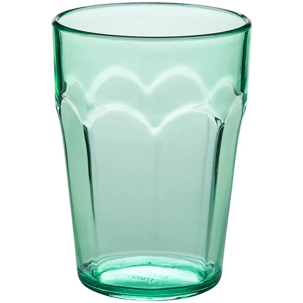 Choice 9 Oz. Green SAN Plastic Paneled Tumbler - 12/Pack 4 Choice 9 Oz. Green SAN Plastic Paneled Tumbler - 12/Pack - Image 2