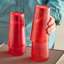 Choice 16 Oz. Red SAN Plastic Pebbled Tumbler - 12/Pack -Acopa Shop 2165212