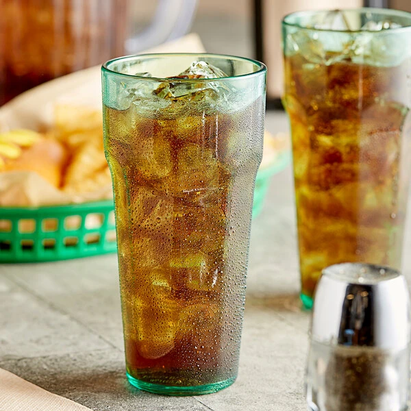 Choice 14 Oz. Green SAN Plastic Paneled Tumbler - 12/Pack 3 Choice 14 Oz. Green SAN Plastic Paneled Tumbler - 12/Pack