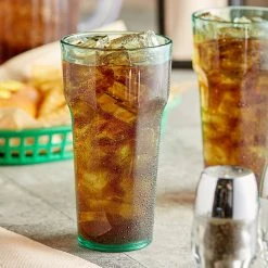 Choice 16 Oz. Green SAN Plastic Paneled Tumbler - 12/Pack