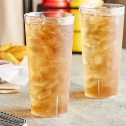 Choice 24 Oz. Clear SAN Plastic Pebbled Tumbler - 12/Pack