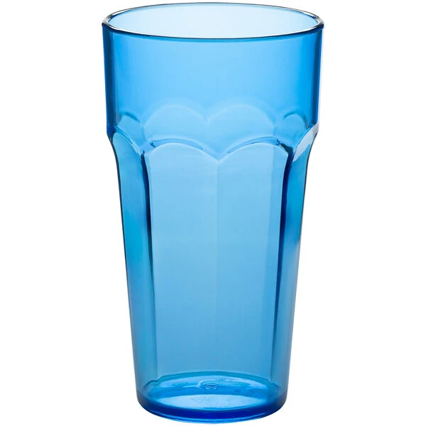 Choice 20 Oz. Blue SAN Plastic Paneled Tumbler - 12/Pack 4 Choice 20 Oz. Blue SAN Plastic Paneled Tumbler - 12/Pack - Image 2