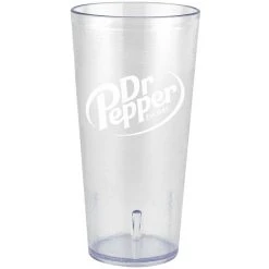 GET Enterprises GET 6624-C-DR 24 Oz. Clear Dr. Pepper® SAN Plastic Pebbled Tumbler - 72/Case