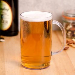 GET Enterprises GET 00083-1-SAN-CL 20 Oz. Customizable SAN Plastic Beer Mug - 24/Case