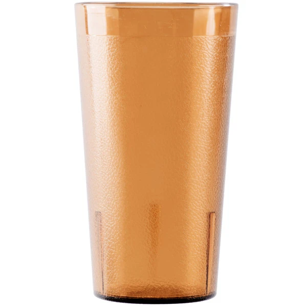 Cambro 1600P153 Colorware 16.4 Oz. Amber Customizable SAN Plastic Tumbler - 6/Pack 4 Cambro 1600P153 Colorware 16.4 Oz. Amber Customizable SAN Plastic Tumbler - 6/Pack - Image 2