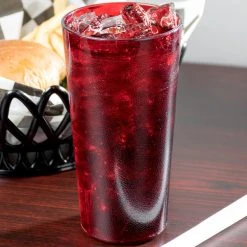 Cambro 2000P156 Colorware 22 Oz. Ruby Red Customizable SAN Plastic Tumbler - 72/Case