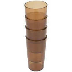 Cambro 1200P153 Colorware 12.6 Oz. Amber Customizable SAN Plastic Tumbler - 6/Pack -Acopa Shop 837248
