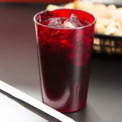Cambro 800P156 Colorware 7.8 Oz. Ruby Red Customizable SAN Plastic Tumbler - 6/Pack