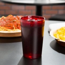 Cambro 950P156 Colorware 9.8 Oz. Ruby Red Customizable SAN Plastic Tumbler - 6/Pack