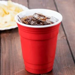 GET Enterprises GET SC-16-R To-Go 16 Oz. Red Customizable Plastic Reusable Tumbler - 24/Case